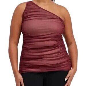 Torrid Zinfandel One Shoulder Mesh Foxy Top